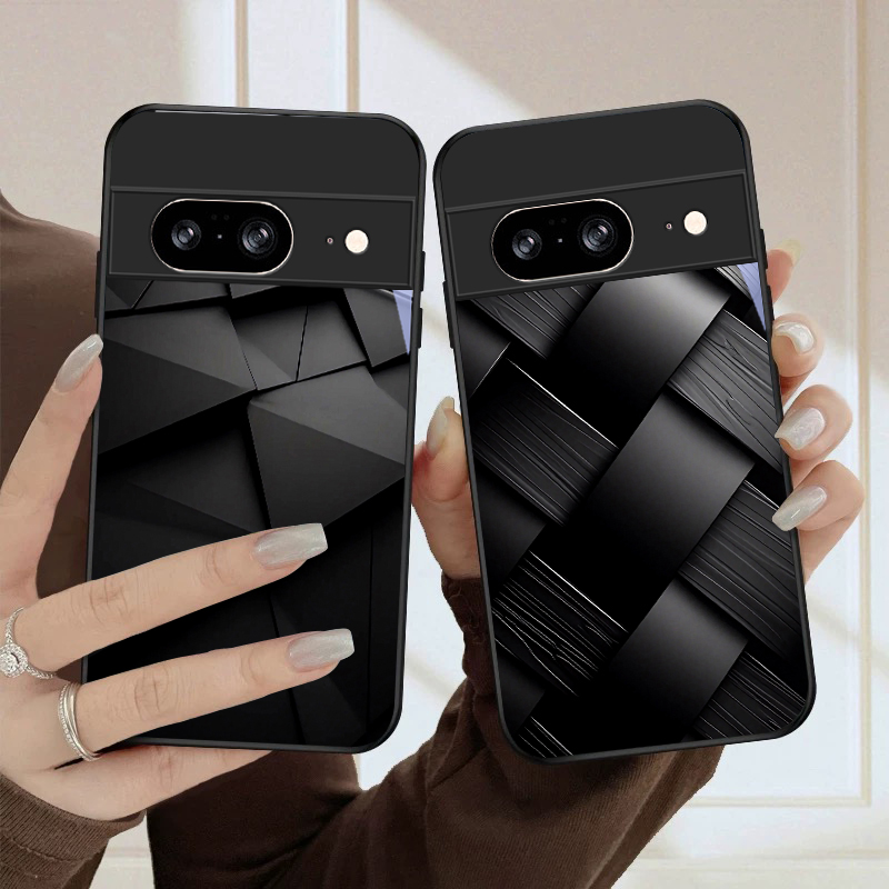 Google Pixel 8A - Tekstur geometris gelap Untuk Google Pixel