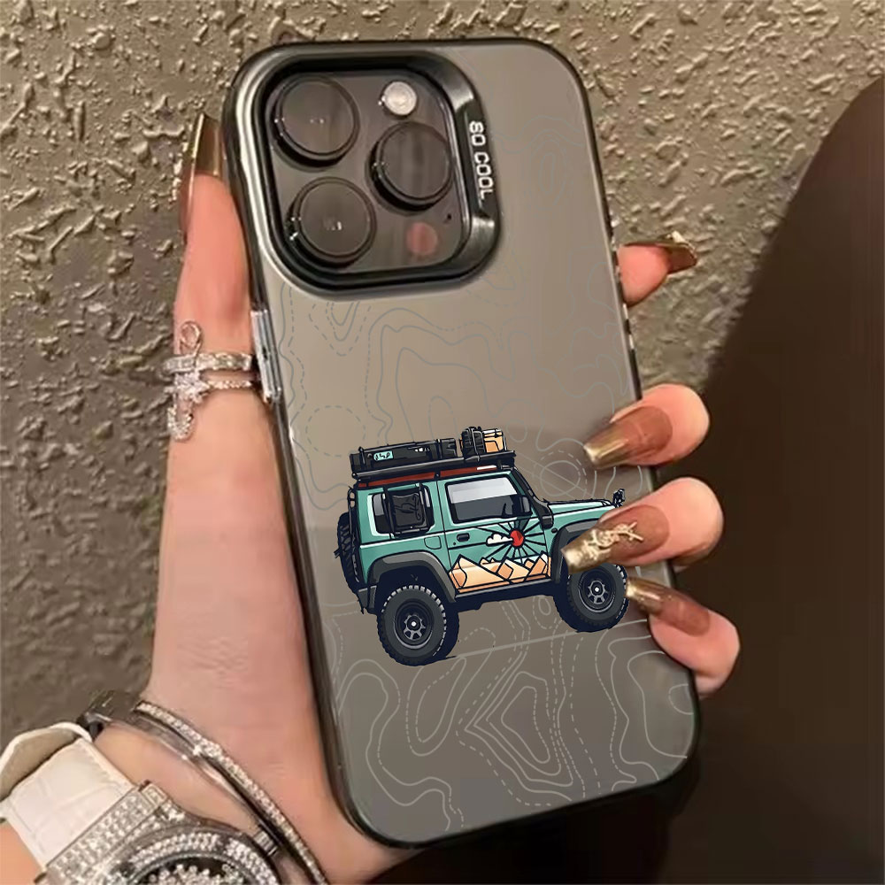 Apple Iphone 15 Pro Max - Casing HP Motif Mobil Sederhana Untuk