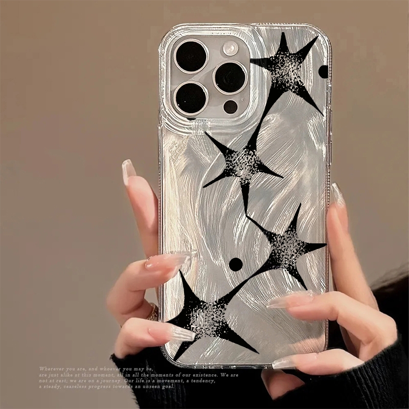 Apple Iphone 16 - Casing Ponsel Motif Trendi Bintang Berkilau